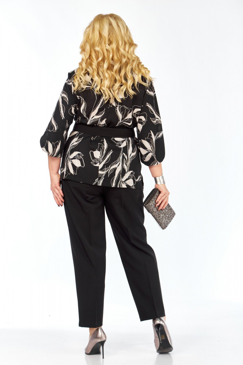 Блузы Элль-стиль 2446а черный_белый_принт