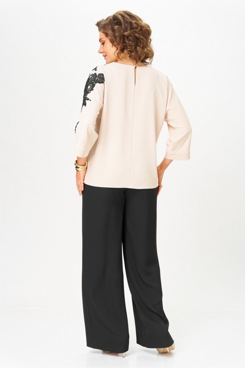 Брючный костюм Rumoda 2278_дл_бежевый-черный