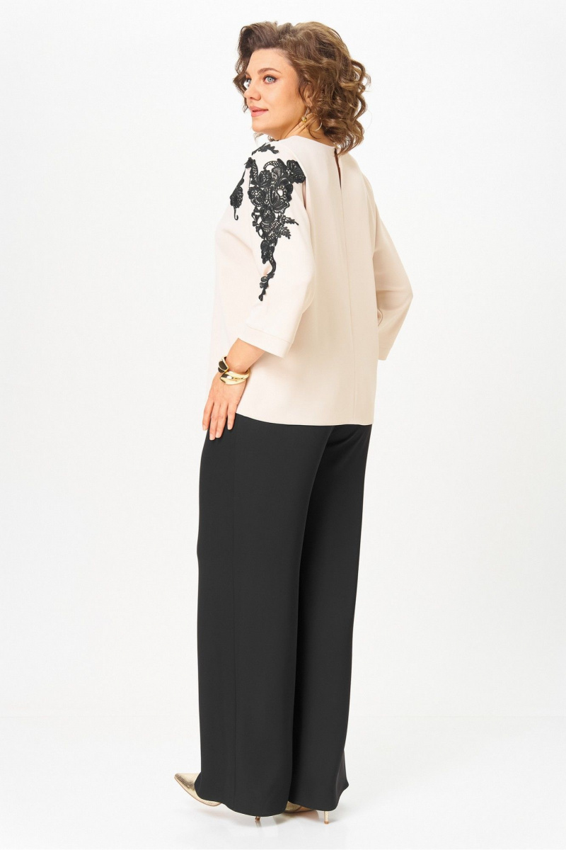 Брючный костюм Rumoda 2278_дл_бежевый-черный