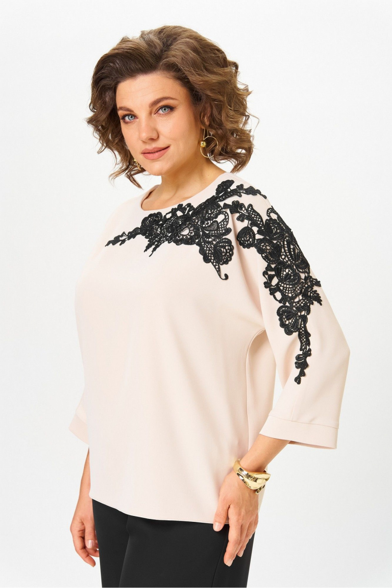 Брючный костюм Rumoda 2278_дл_бежевый-черный