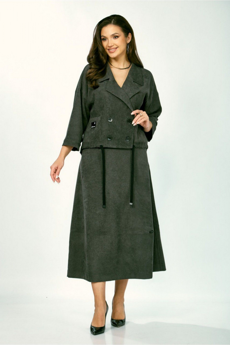 Юбочный костюм ZigzagStyle 608 темный мох