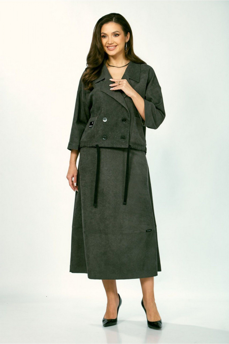 Юбочный костюм ZigzagStyle 608 темный мох