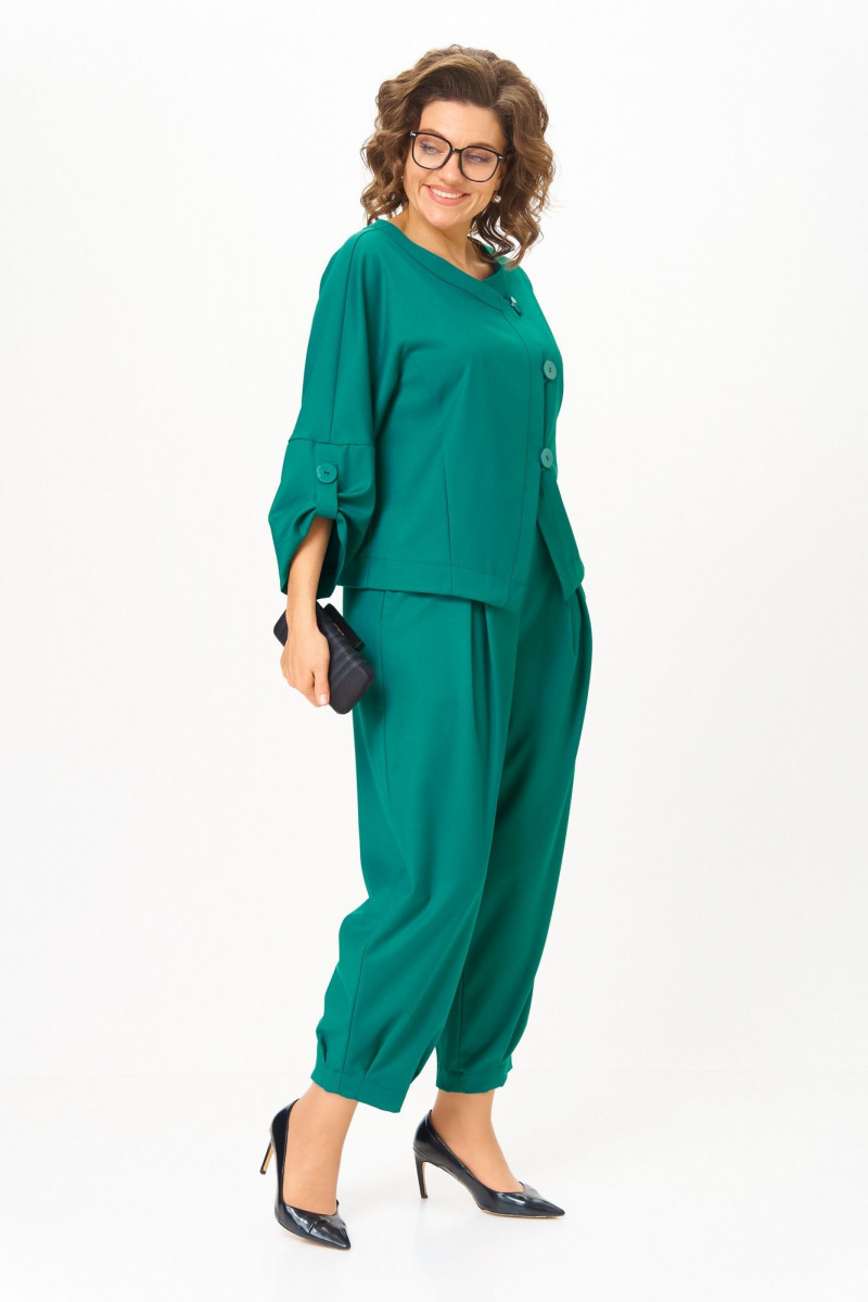 Брючный костюм Michel chic 1436/1 изумрудный