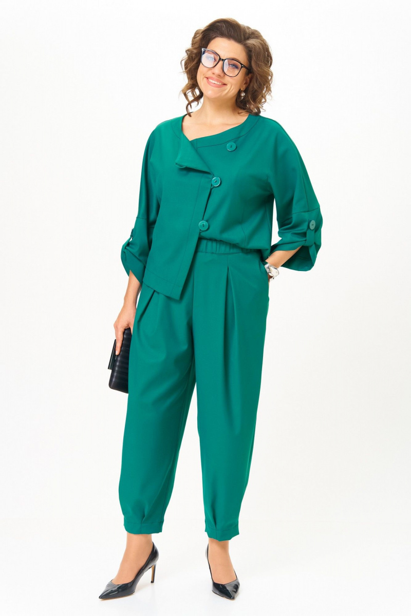 Брючный костюм Michel chic 1436/1 изумрудный