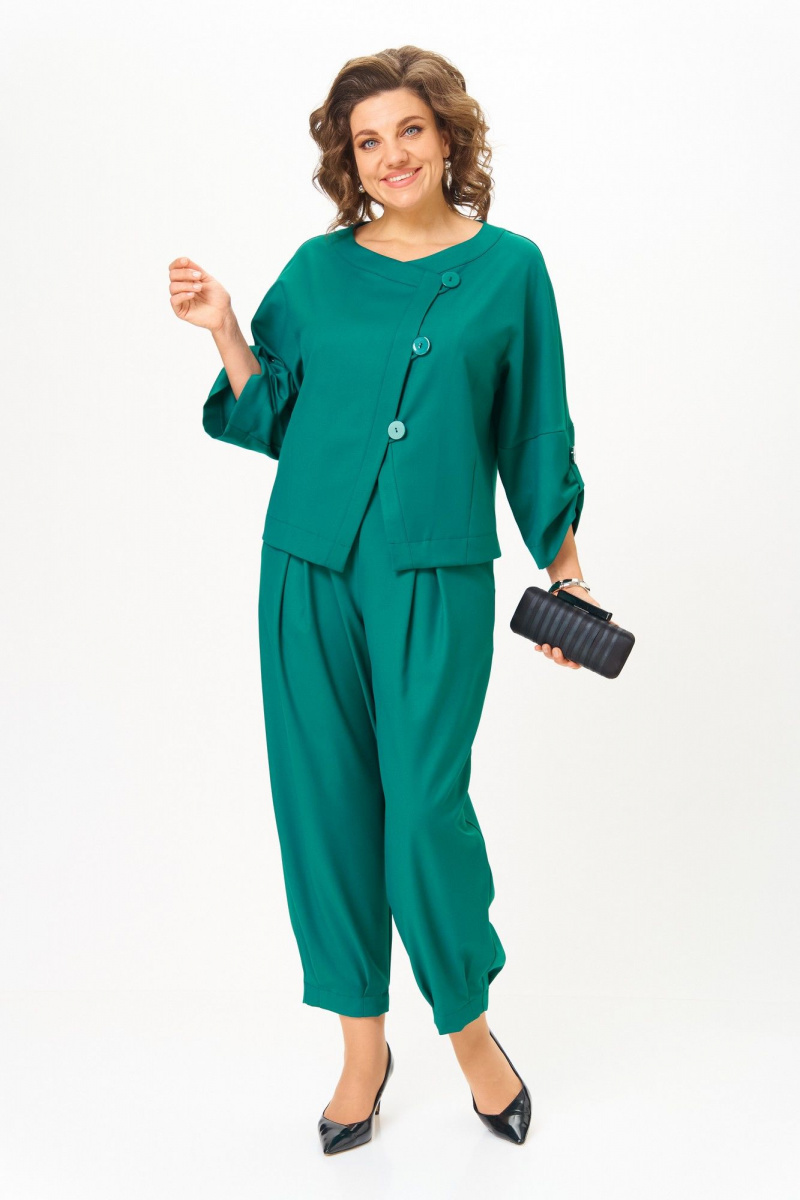 Брючный костюм Michel chic 1436/1 изумрудный