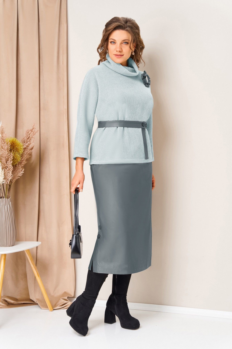 Юбочный комплект VOLNA 1447 светло-голубой