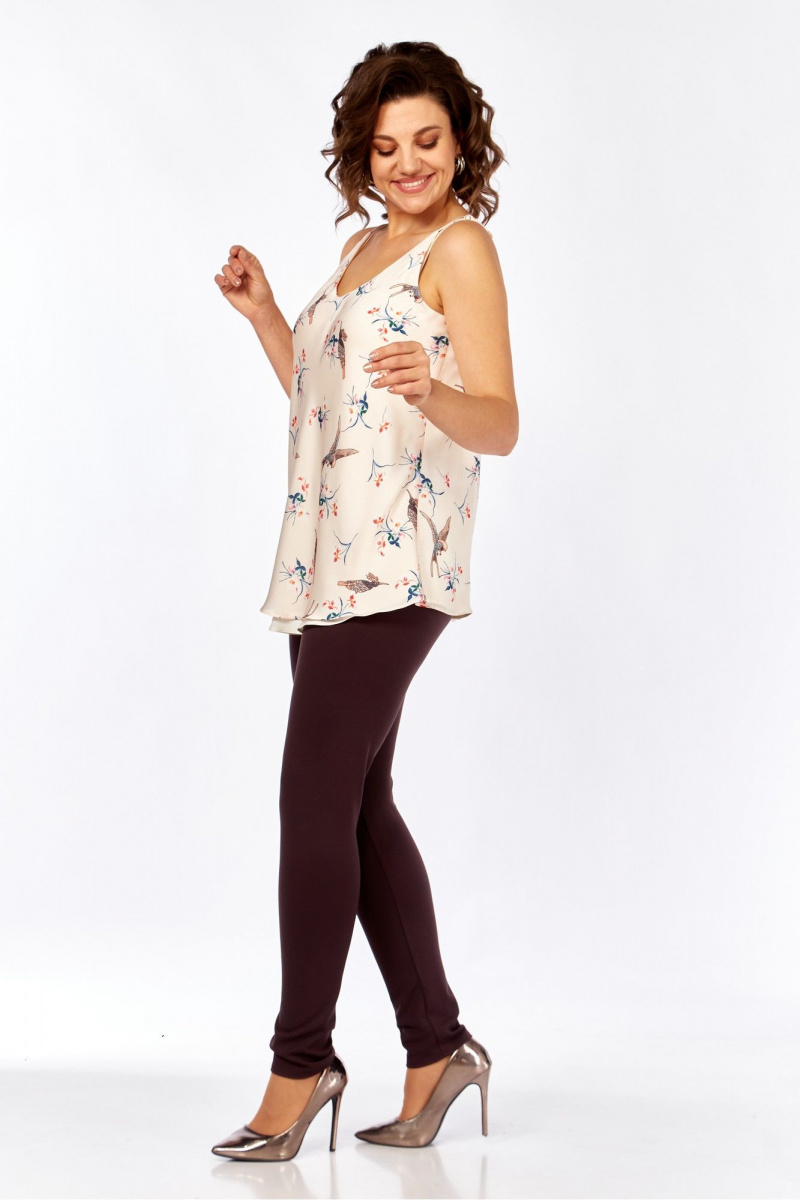 Топы Avenue 0346 молочный_дизайн_птички