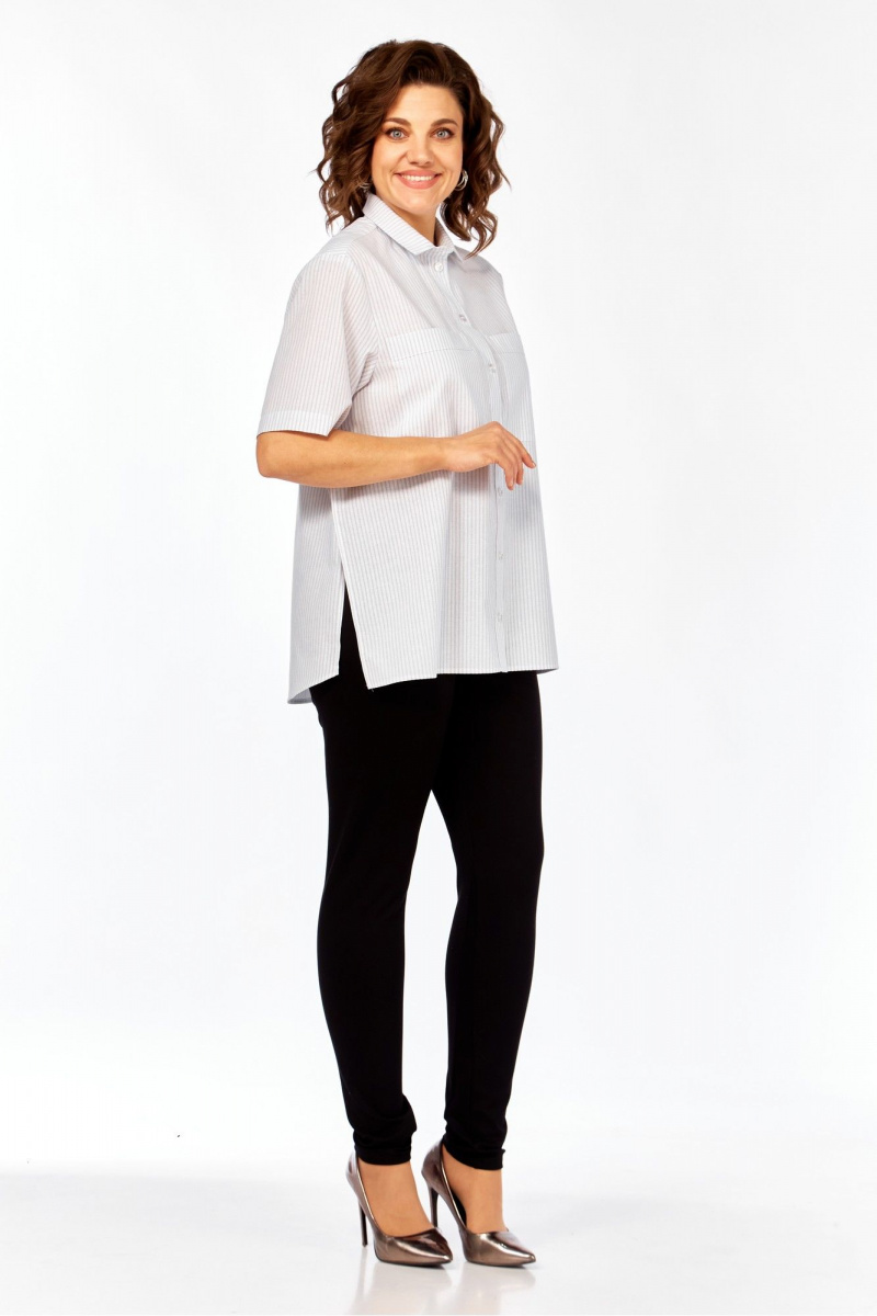 Рубашки Avenue 0338-4 полоска_серый+молочный