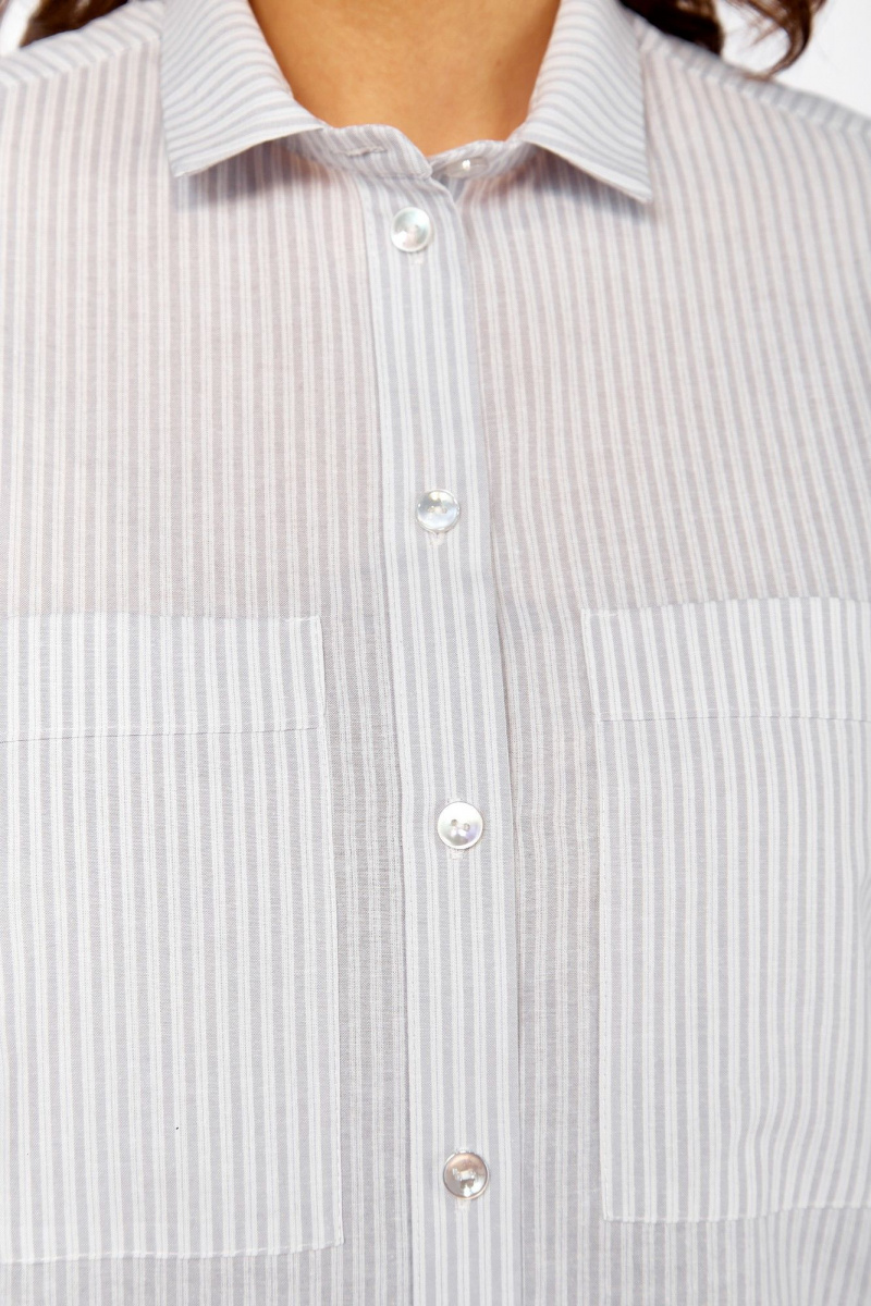 Рубашки Avenue 0338-4 полоска_серый+молочный
