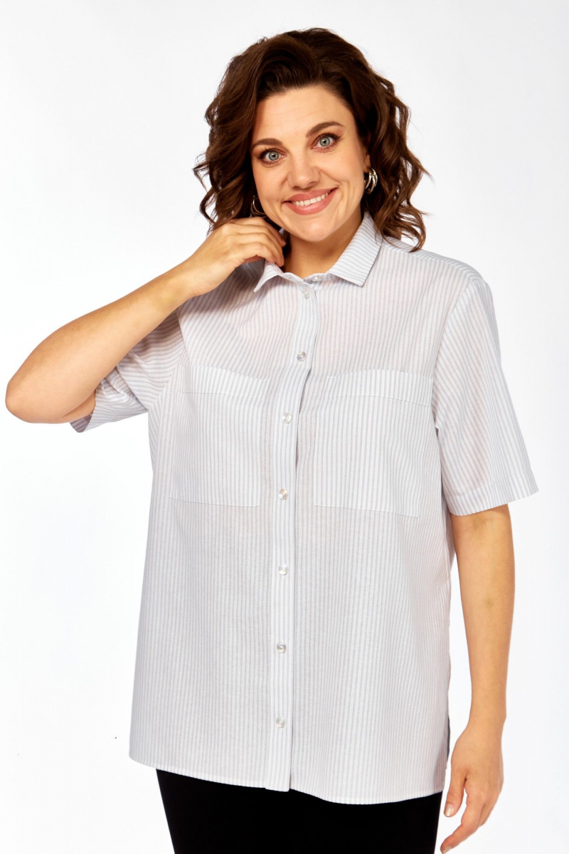 Рубашки Avenue 0338-4 полоска_серый+молочный