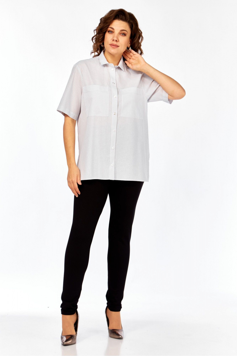 Рубашки Avenue 0338-4 полоска_серый+молочный