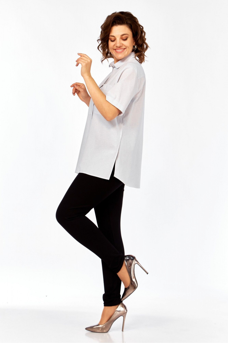 Рубашки Avenue 0338-4 полоска_серый+молочный