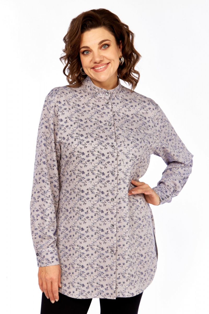Рубашки Avenue 0347 серый_дизайн_цветочек