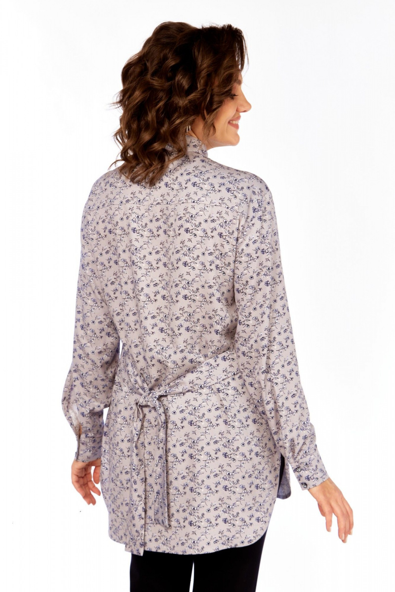 Рубашки Avenue 0347 серый_дизайн_цветочек