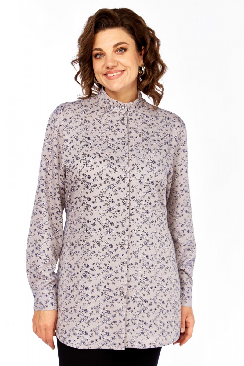 Рубашки Avenue 0347 серый_дизайн_цветочек