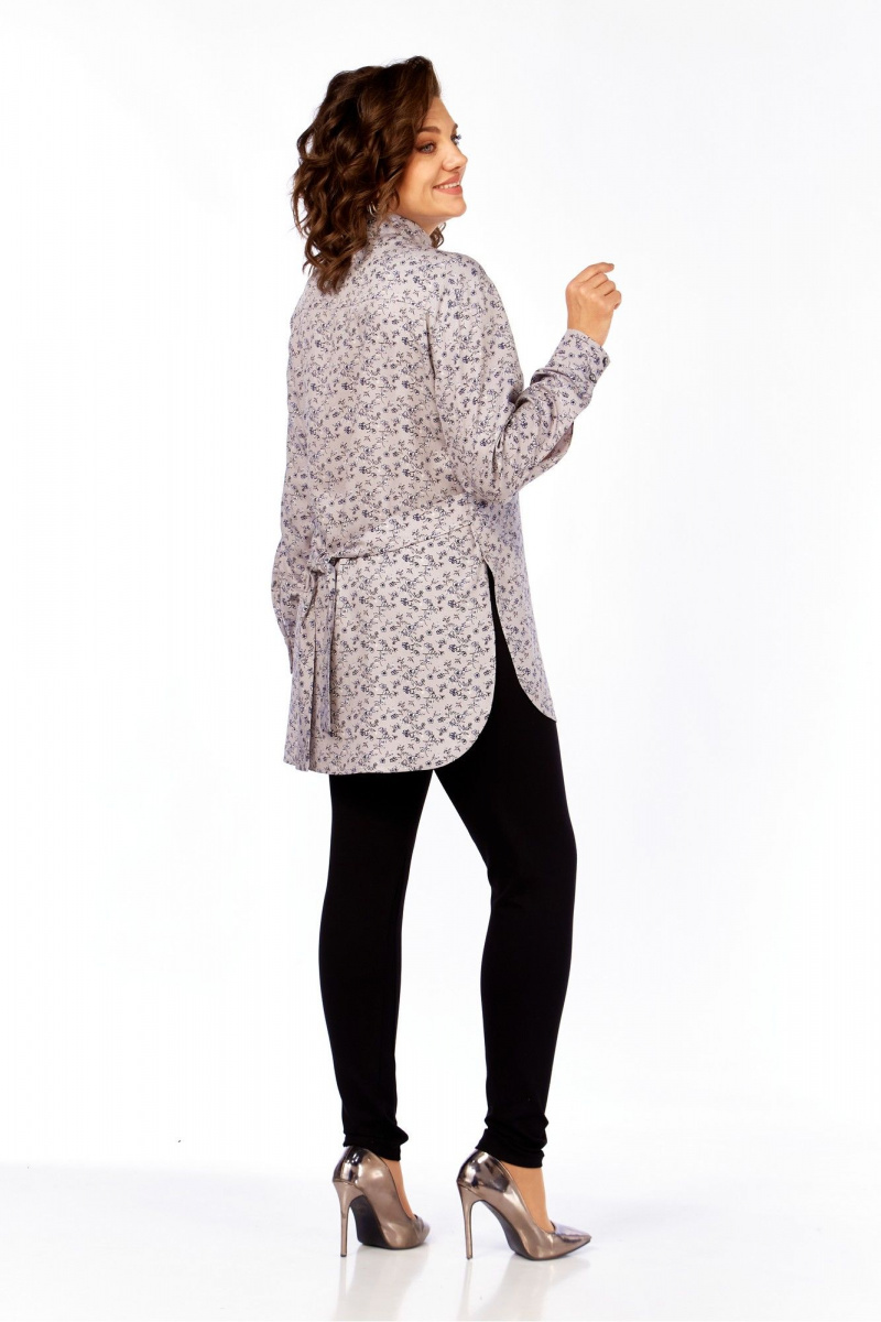 Рубашки Avenue 0347 серый_дизайн_цветочек