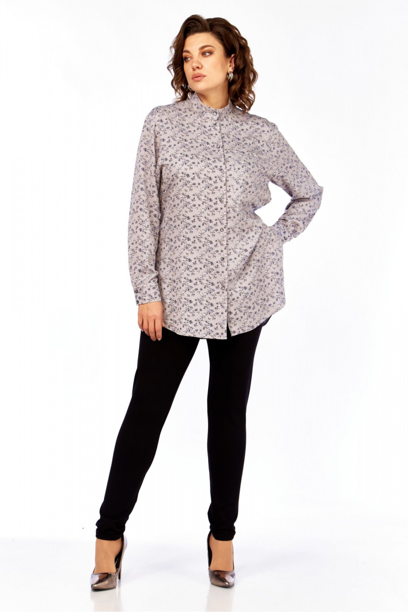 Рубашки Avenue 0347 серый_дизайн_цветочек