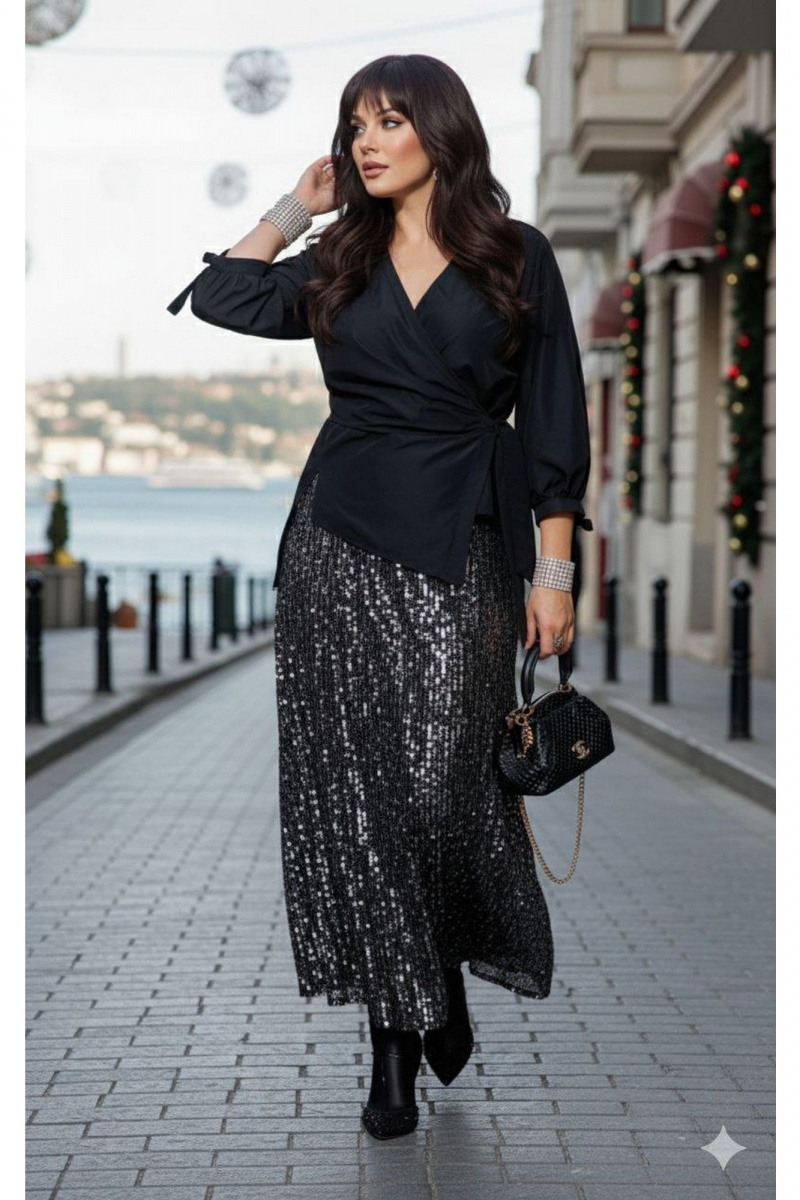 Юбочный комплект Vittoria Queen 27313 черно-серебристый