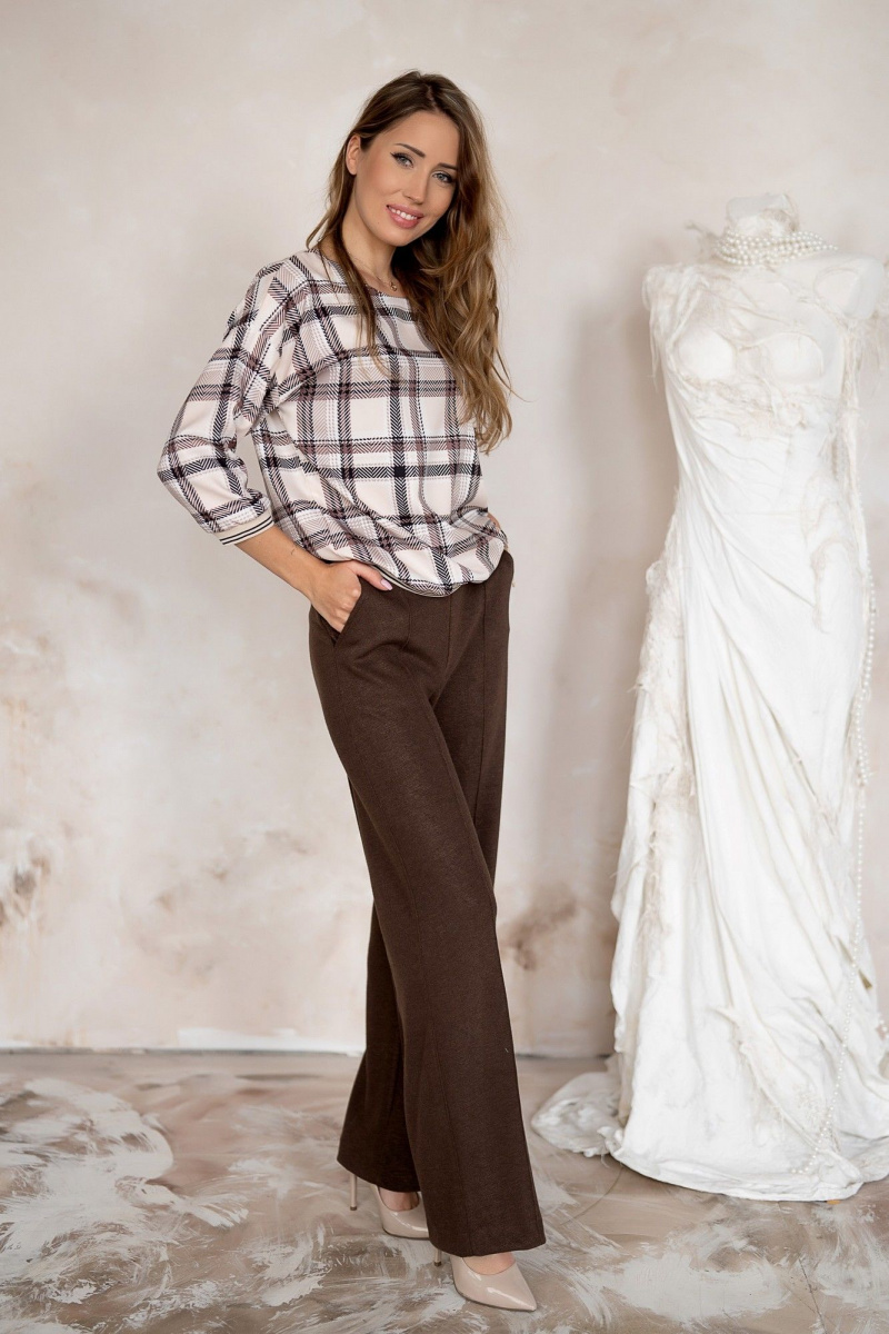 Блузы Nika.PL 03084 клетка_беж