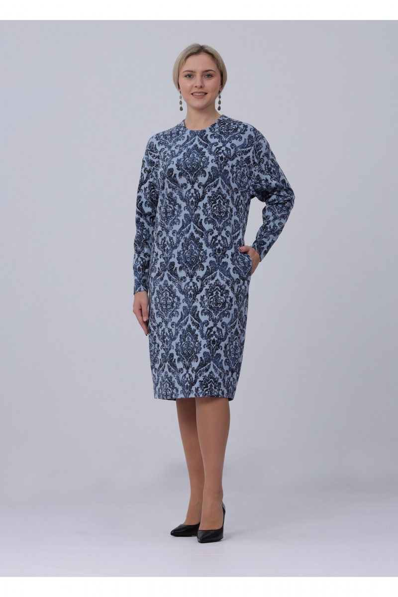 Платья Полинушка 667в голубые вензеля