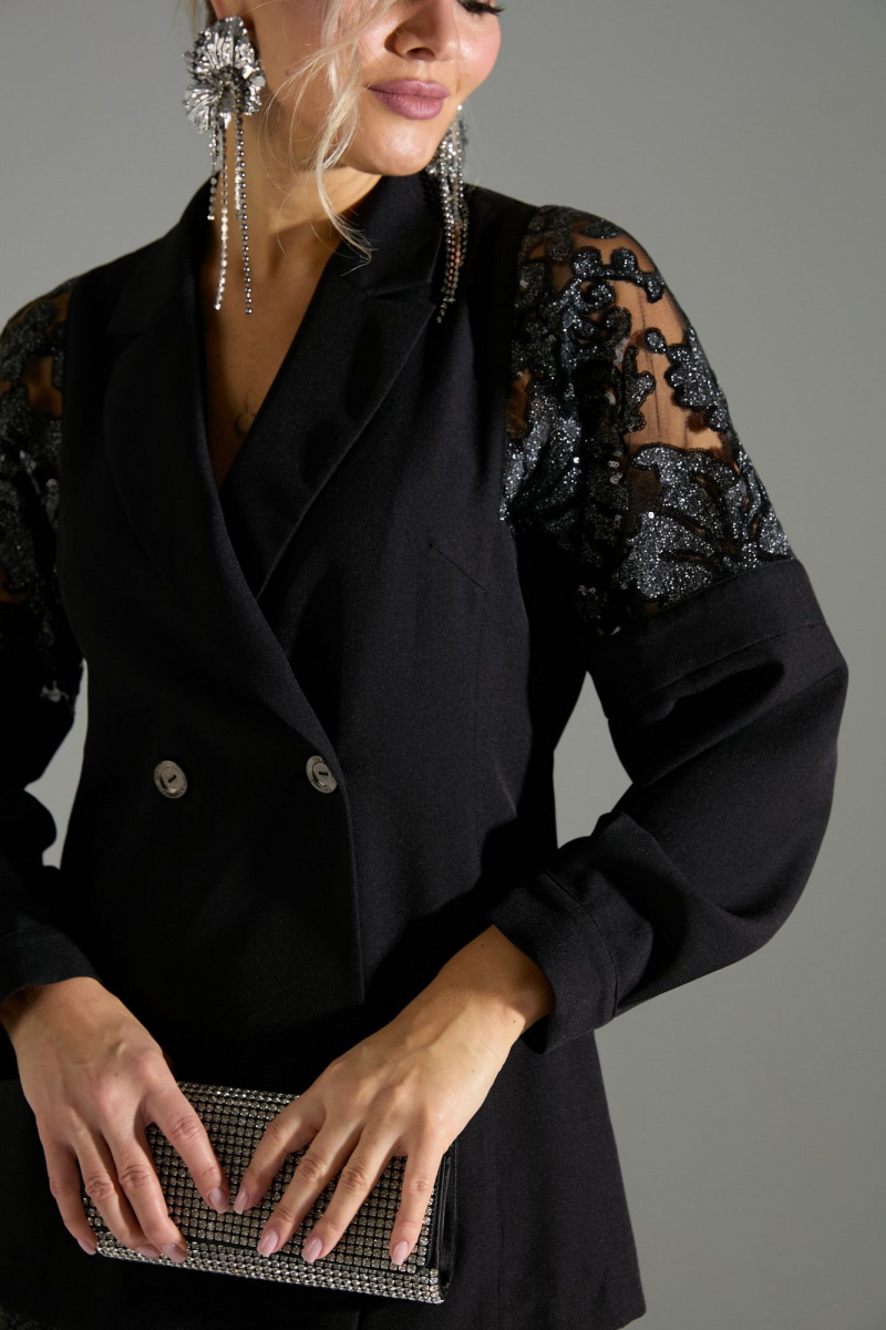 Юбочный костюм LM К72042 черное_кружево