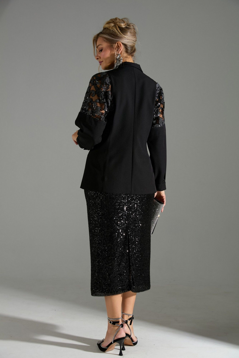 Юбочный костюм LM К72042 черное_кружево