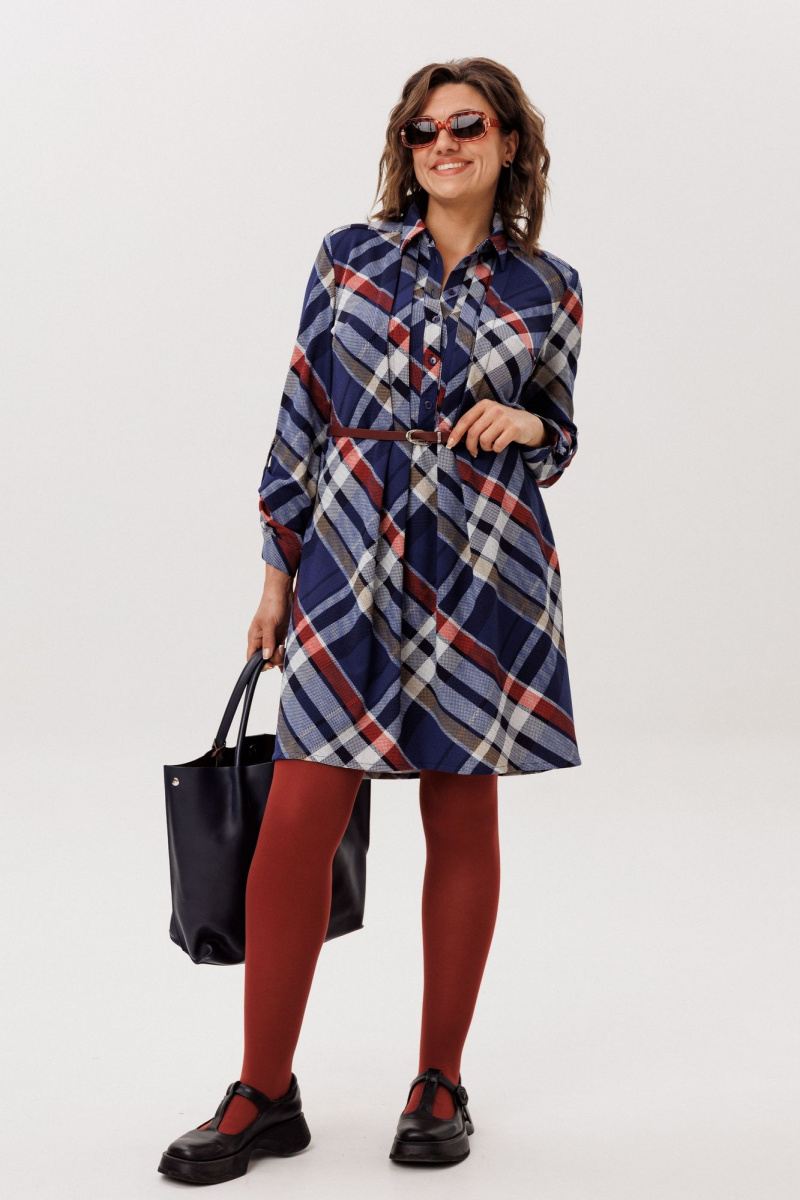 Платья Anelli 1769 кобальтовый_тартан