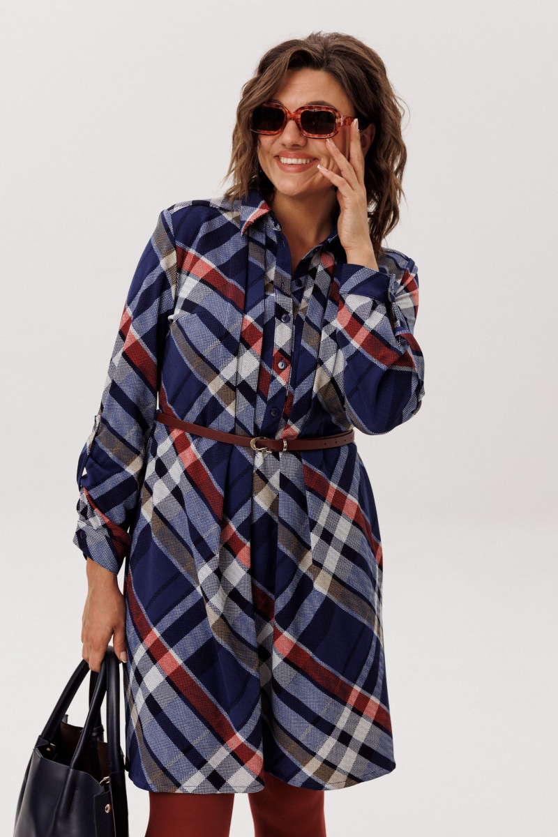 Платья Anelli 1769 кобальтовый_тартан