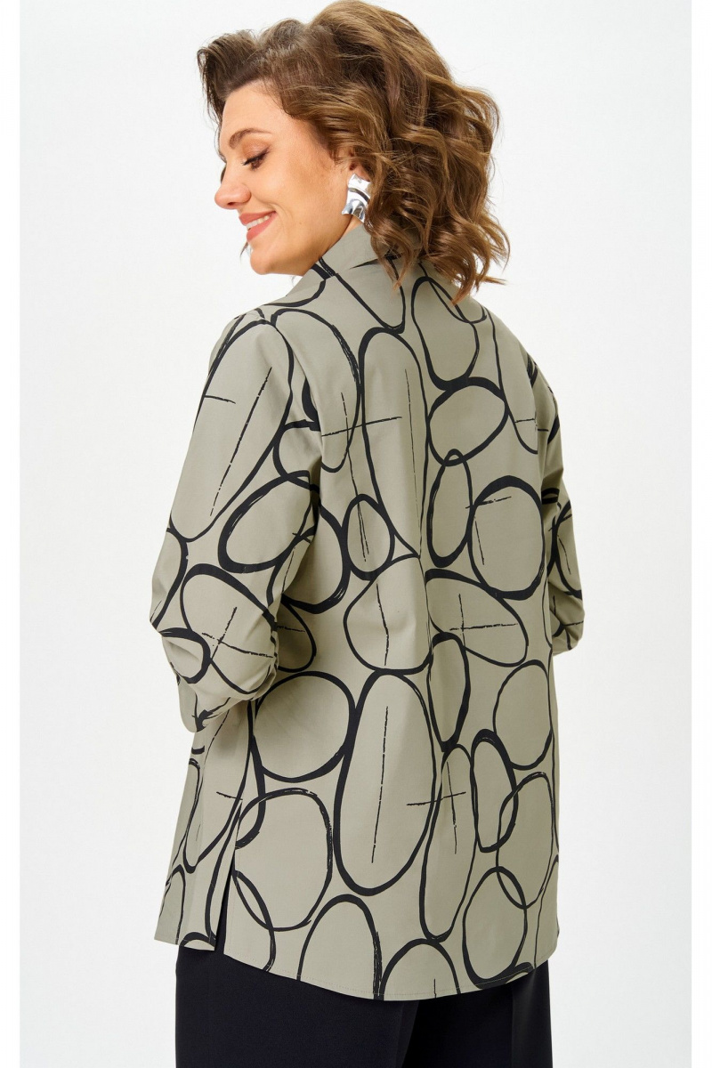 Блузы БелЭльСтиль 877-3 26 22 олива-черный