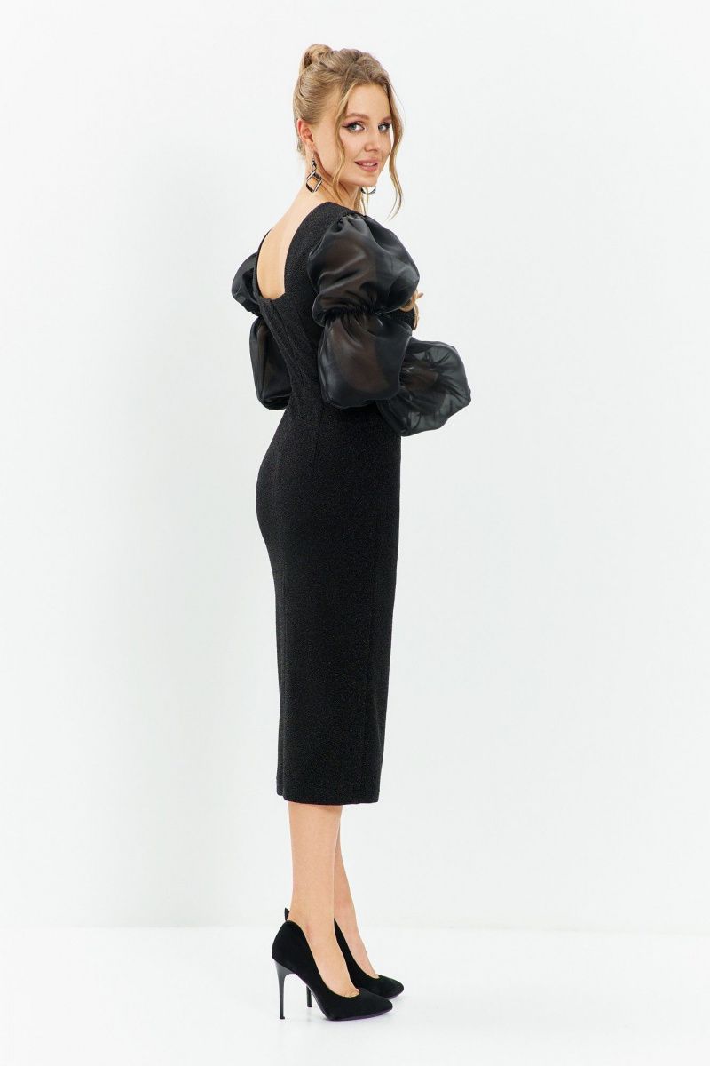 Платья Euromoda 678 черный/люрекс