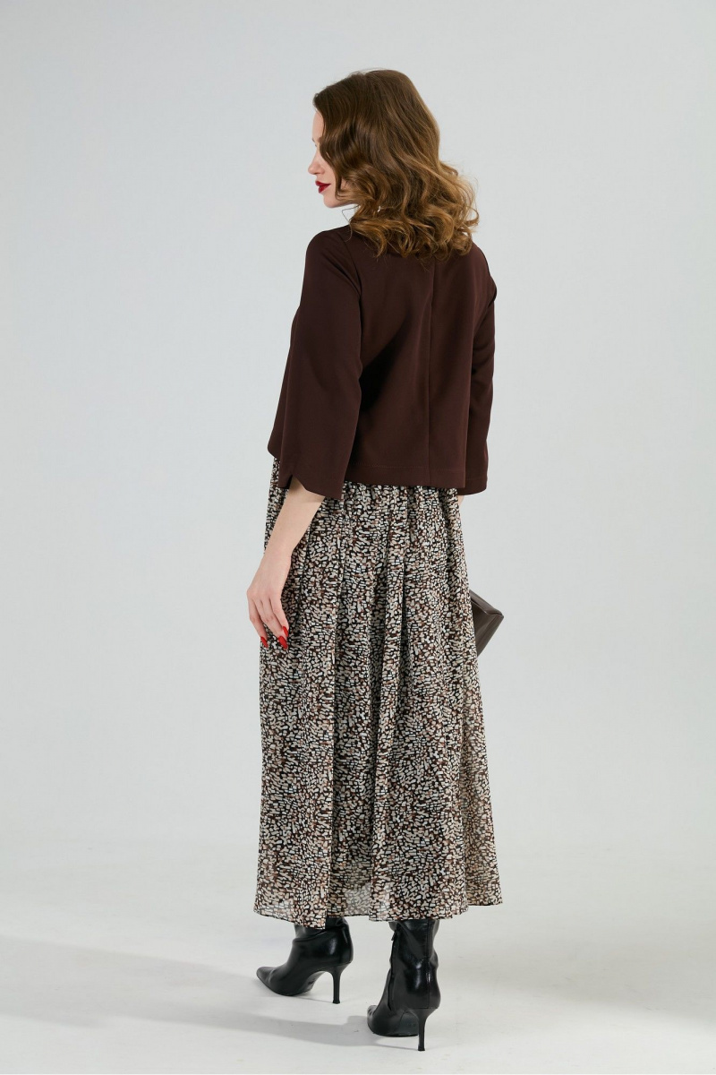 Платья NikVa 740-20 шоколад_шоколадная абстракция