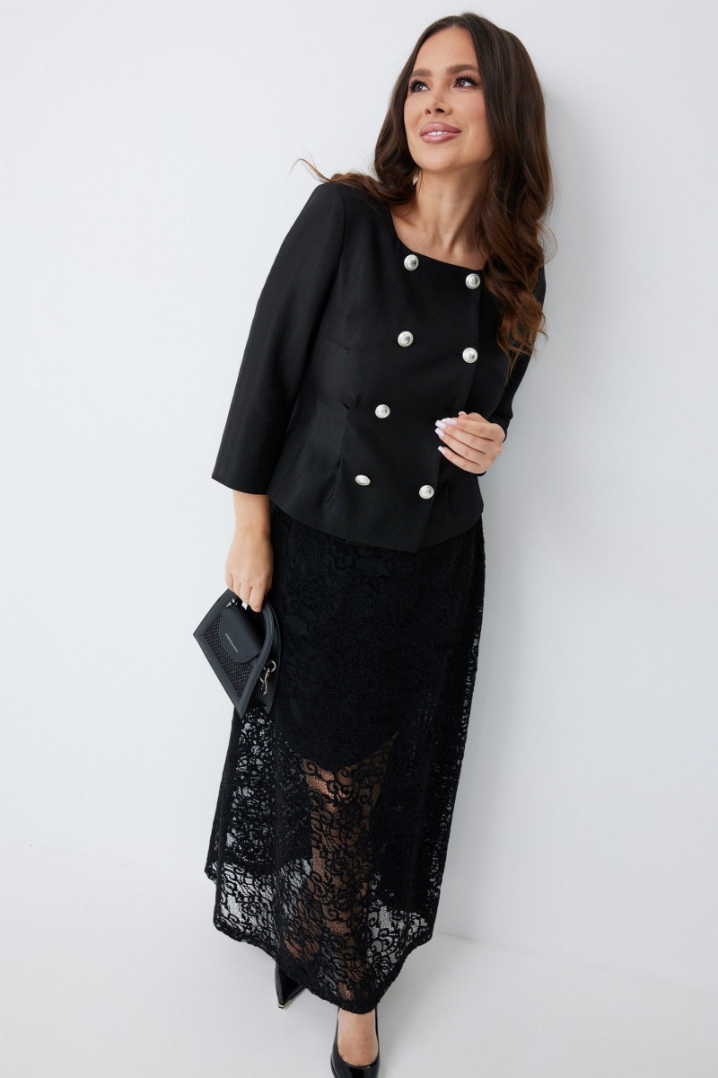 Юбочный костюм Магия моды 2653 черный