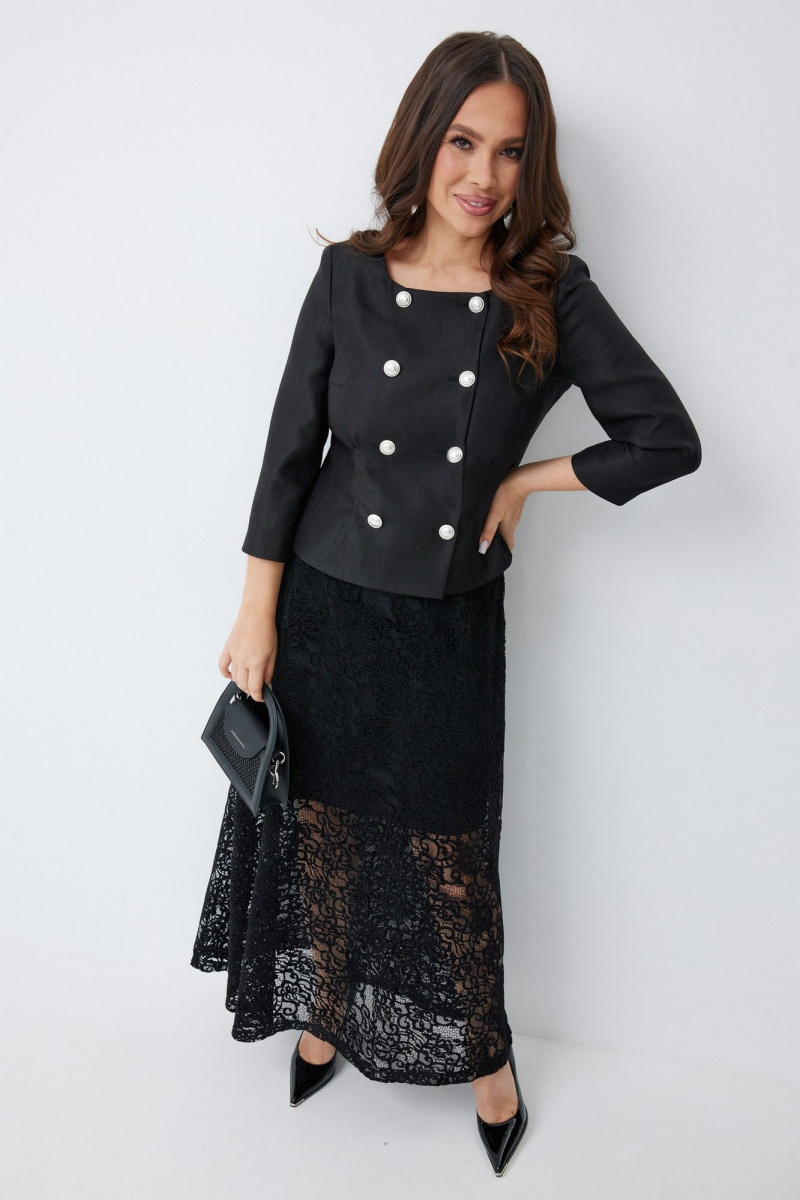 Юбочный костюм Магия моды 2653 черный
