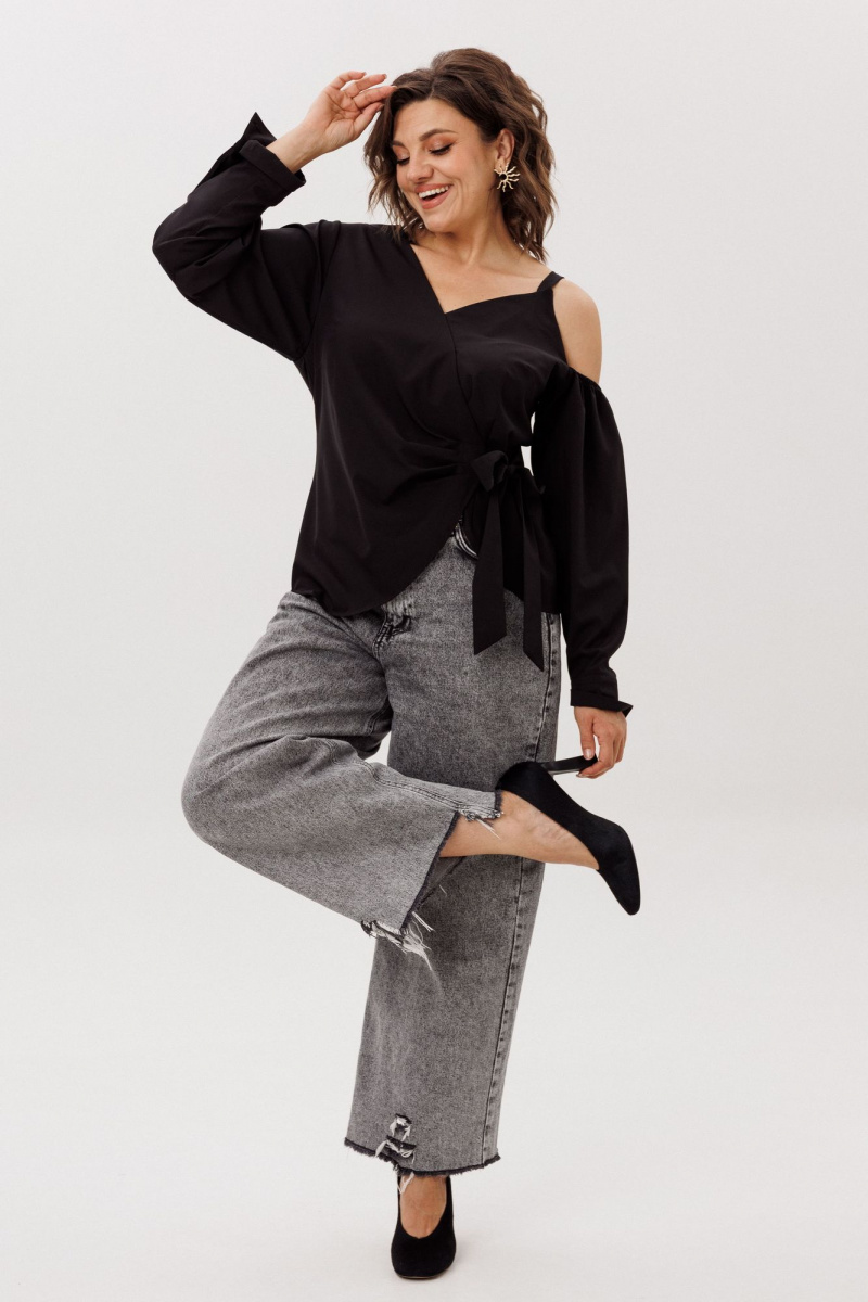 Блузы Anelli 1760 черная_орхидея