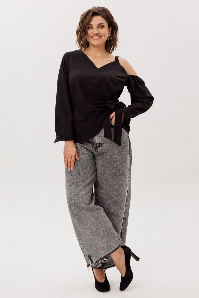 Блузы Anelli 1760 черная_орхидея