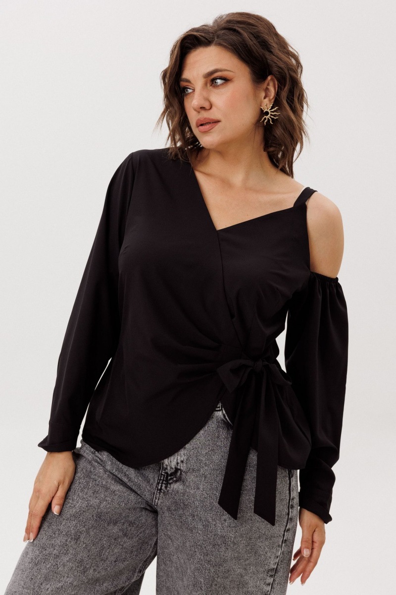 Блузы Anelli 1760 черная_орхидея