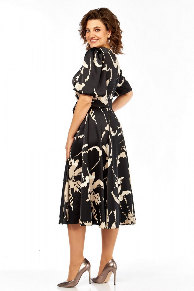 Платья Милора-стиль 1419 черный_с_принтом