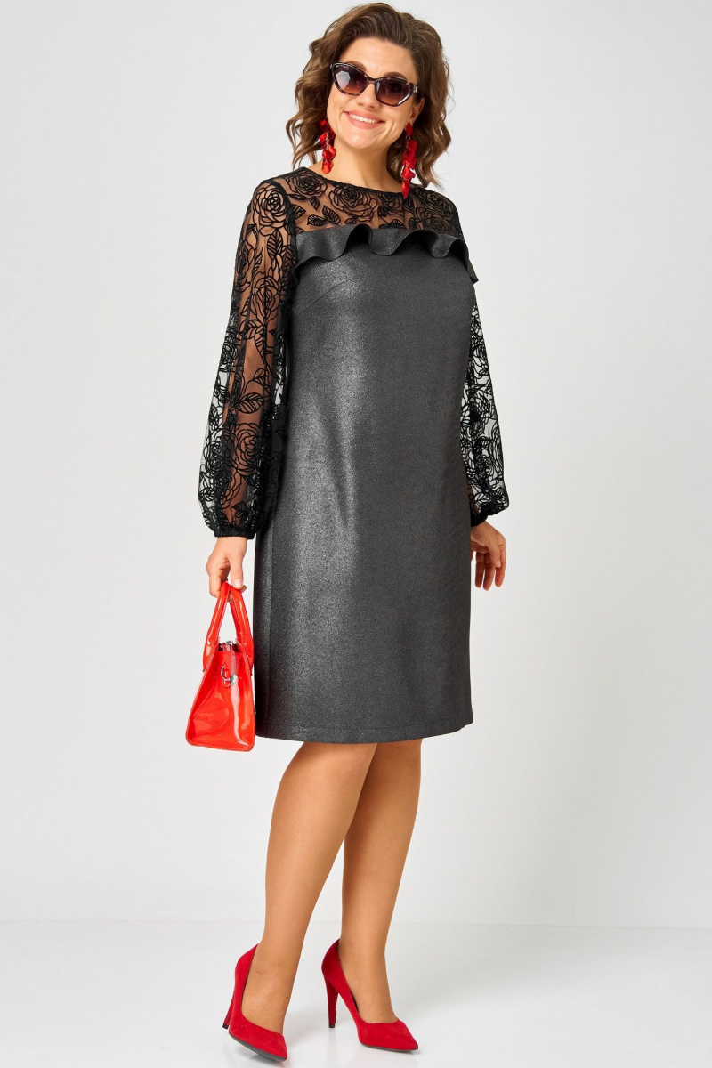 Платья EVA GRANT 7284С черный-графит