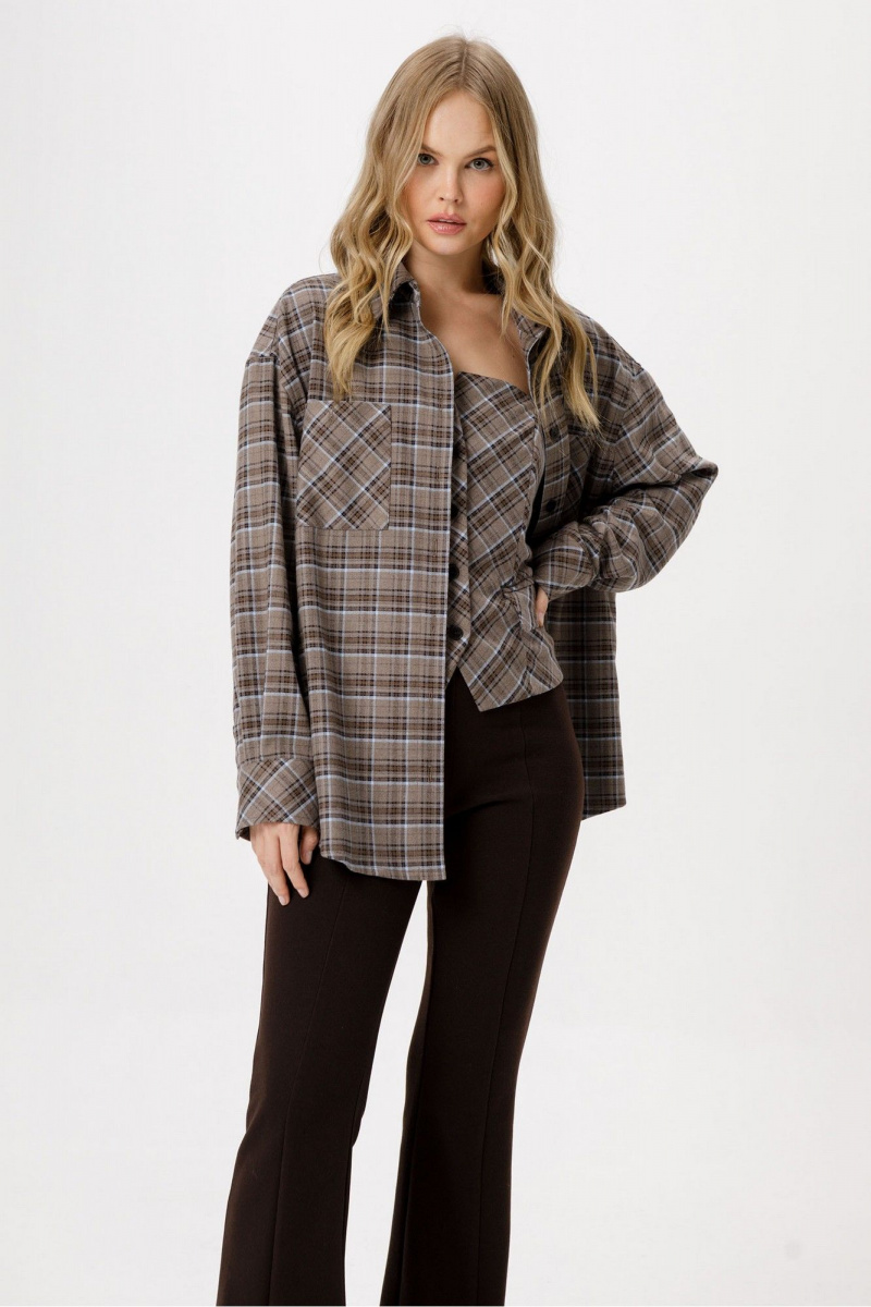 Брючный комплект PiRS 6427 серо-бежевый+черный