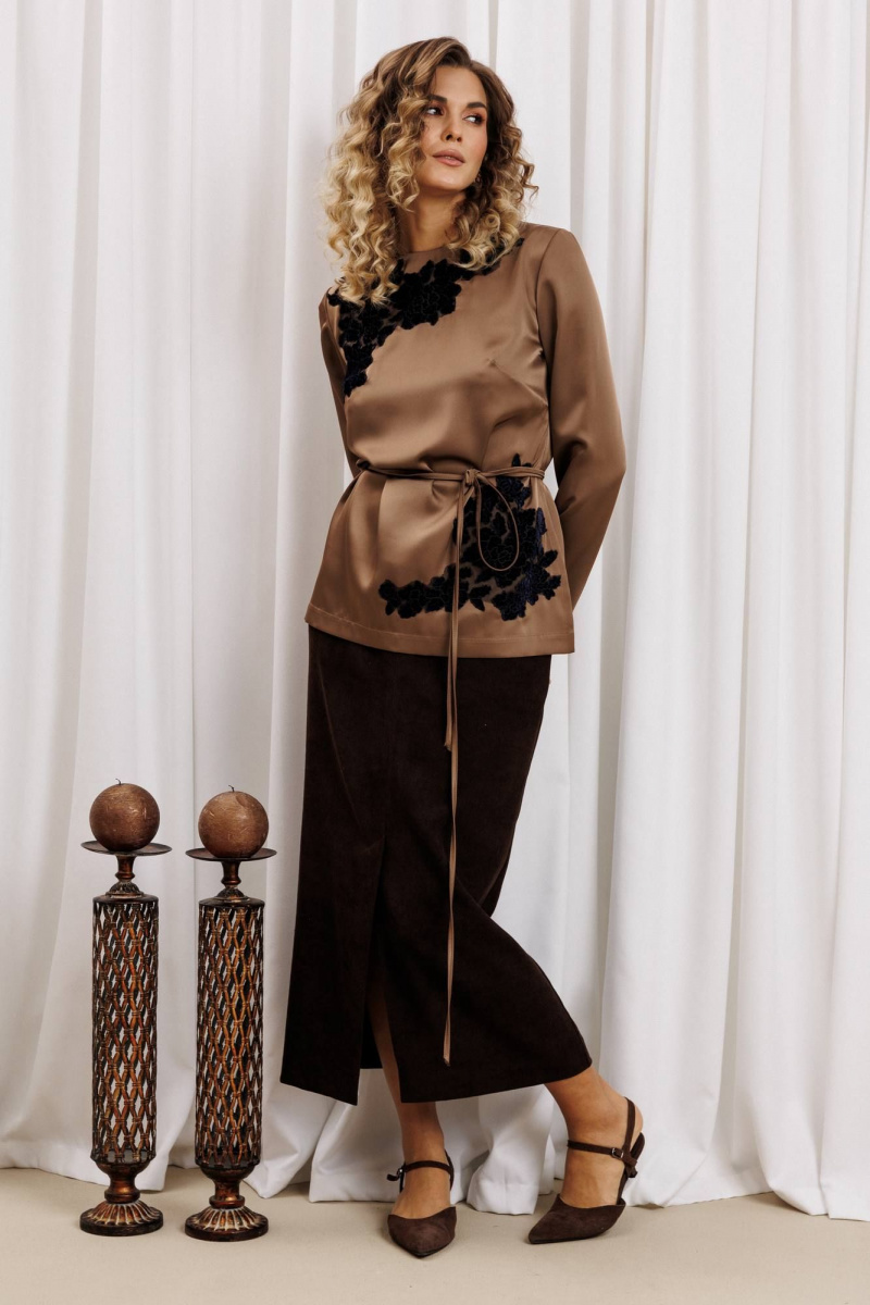 Юбочный комплект Gizart 5435 капучино,шоколадный