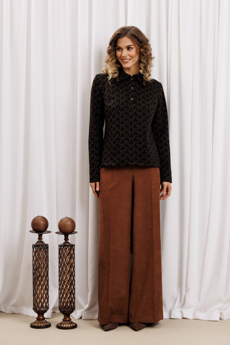 Брючный комплект Gizart 5436 черный-медь, коричневый