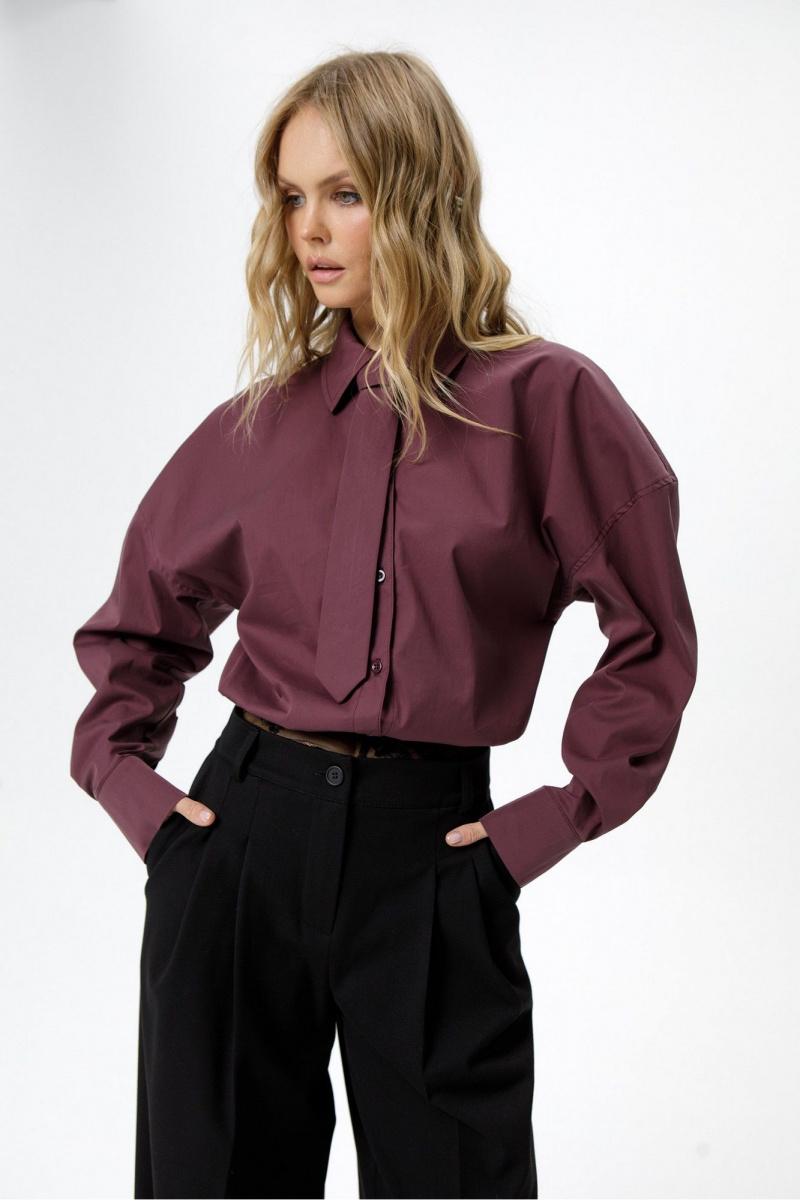 Брючный комплект PiRS 6478 марсала+черный