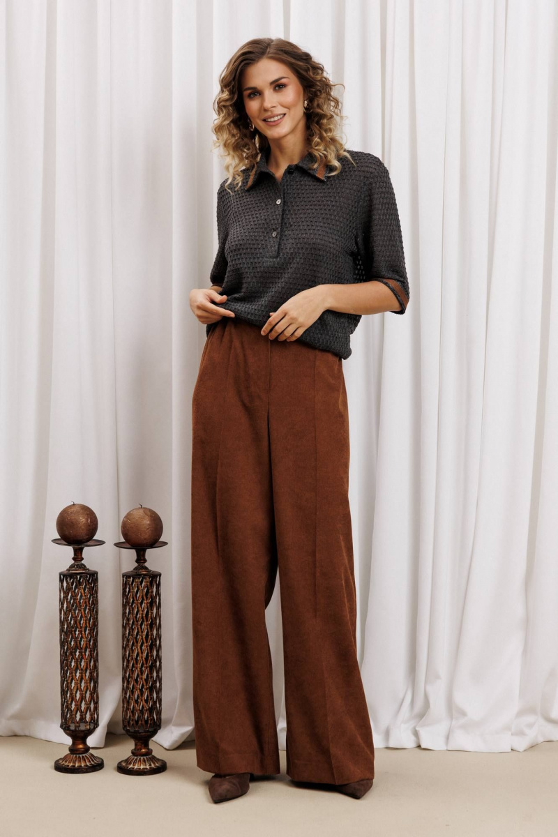 Брючный комплект Gizart 5441 серый, коричневый