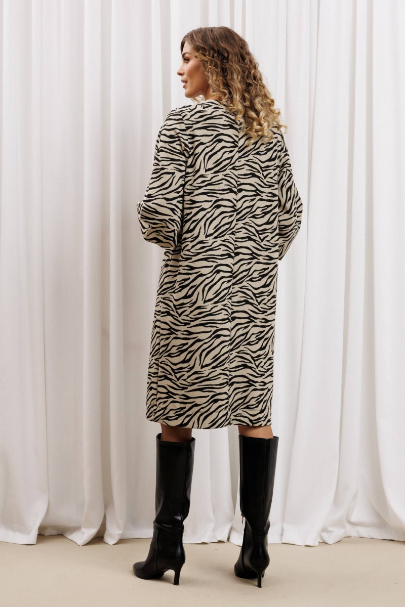 Платья Gizart 7385/1 бежево-черный тигр