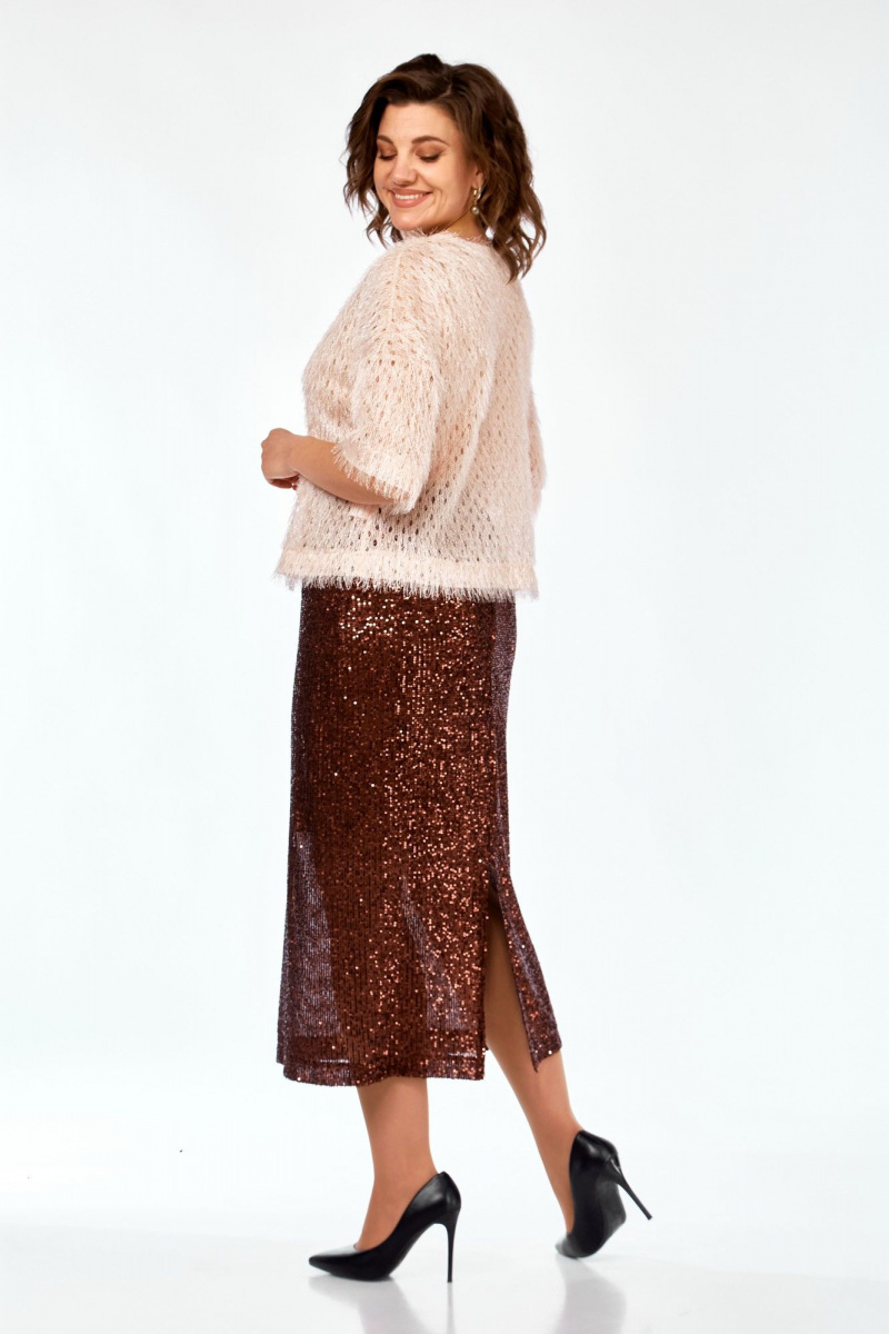 Юбочный комплект Ольга Стиль Л-413 персик-бронза