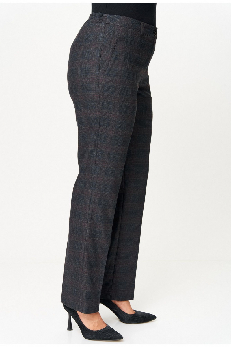 Брючный костюм БелЭльСтиль 412-3_14_22+609-3_23_22 серо-коричневая клетка