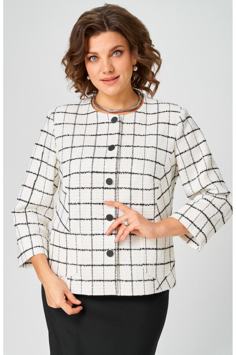 Юбочный костюм БелЭльСтиль 861-2_59_22+557-2_58_22 бело-черный