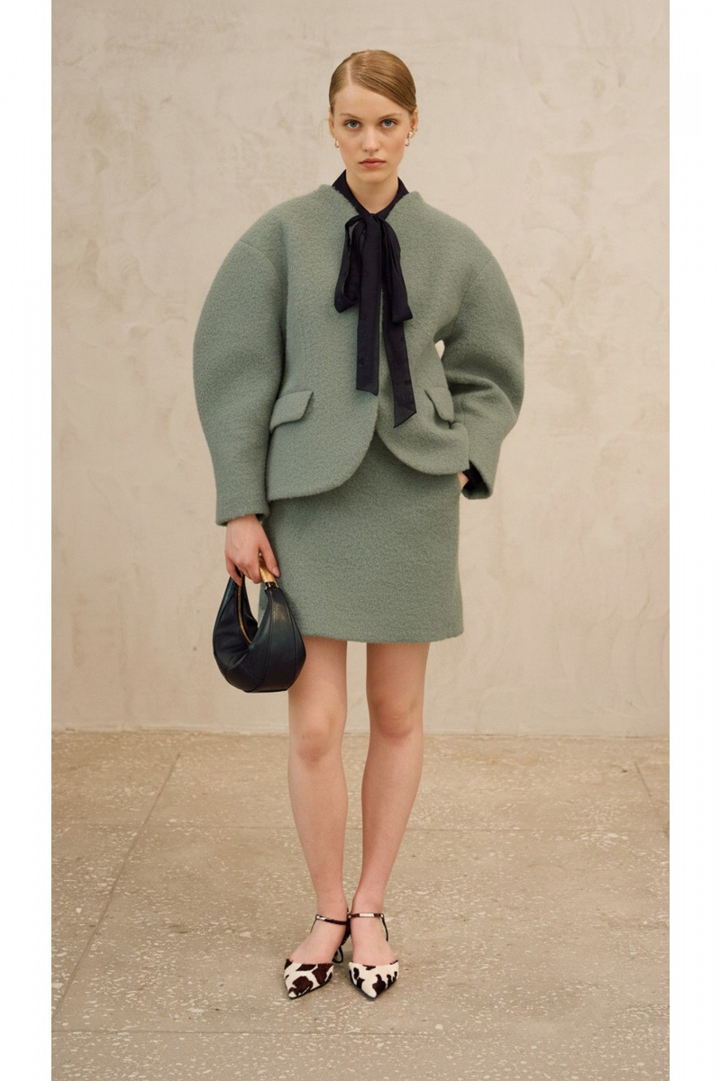 Женский комплект с полупальто Lokka 1718С хаки