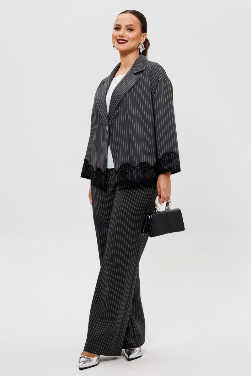 Брючный костюм Mubliz 306 графит_полоска