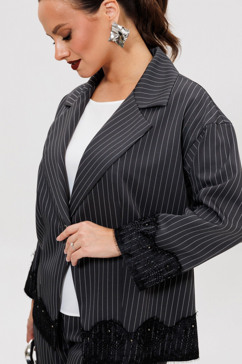 Брючный костюм Mubliz 306 графит_полоска